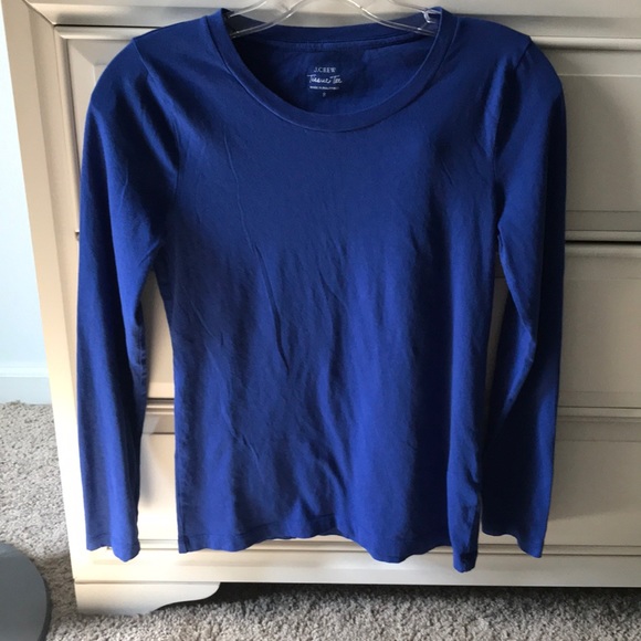 J. Crew | Tops | J Crew Crew Neck Long Sleeve Tissue Tee | Poshmark